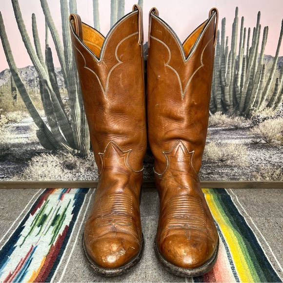 Men’s Tony Lama Leather Western Cowboy Boots - Picture 5 of 8